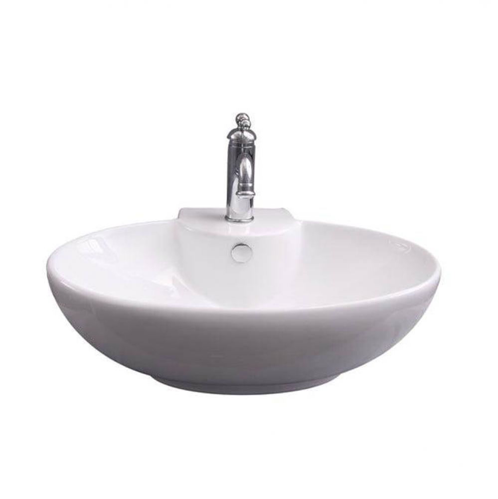 Boswell Oval Wall Hung 24'', 1 Faucet hole,Overflow, White