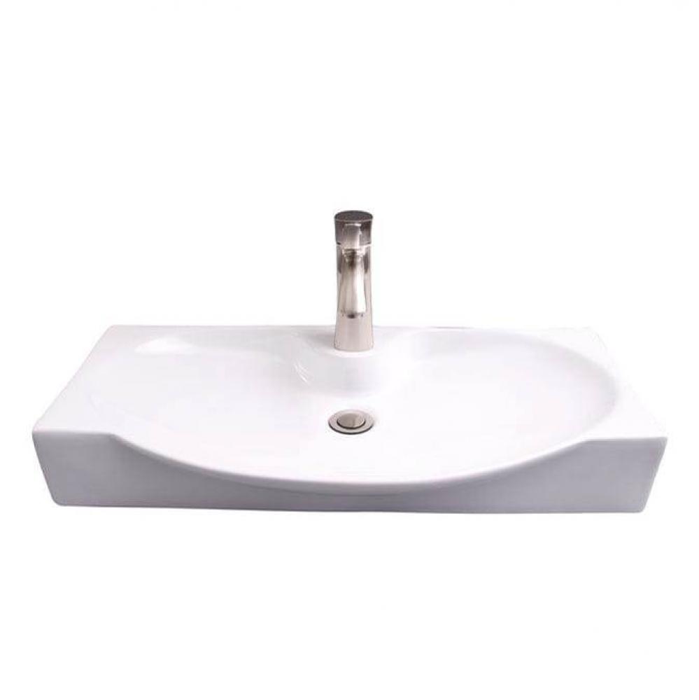 Wallace Wall Hung 27'' Rect, Oval Basin,1 Faucet Hole,WH