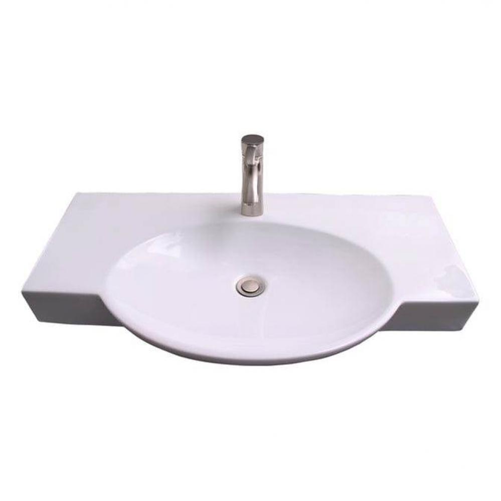 Waveland Wall Hung 34'' Rect, Oval Basin,1 Faucet Hole,WH