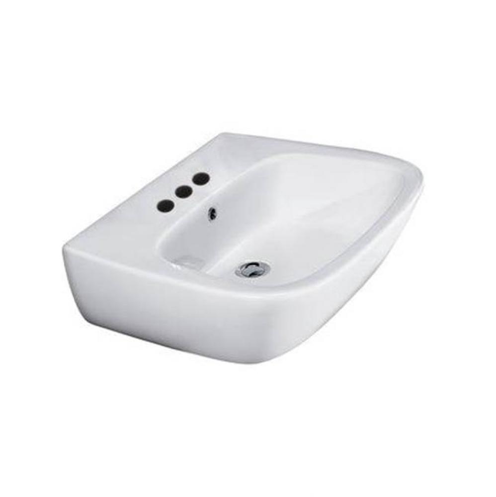 Elena 500 Wall-Hung Basin 4'' Centerset, White