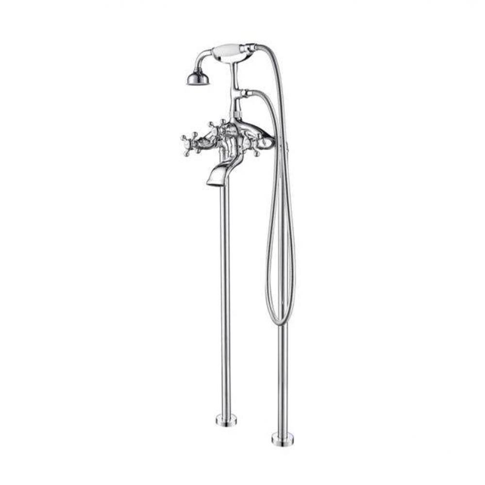 Freestanding Tub Faucet W/Hand Shower, 8'' Curved Body,CP