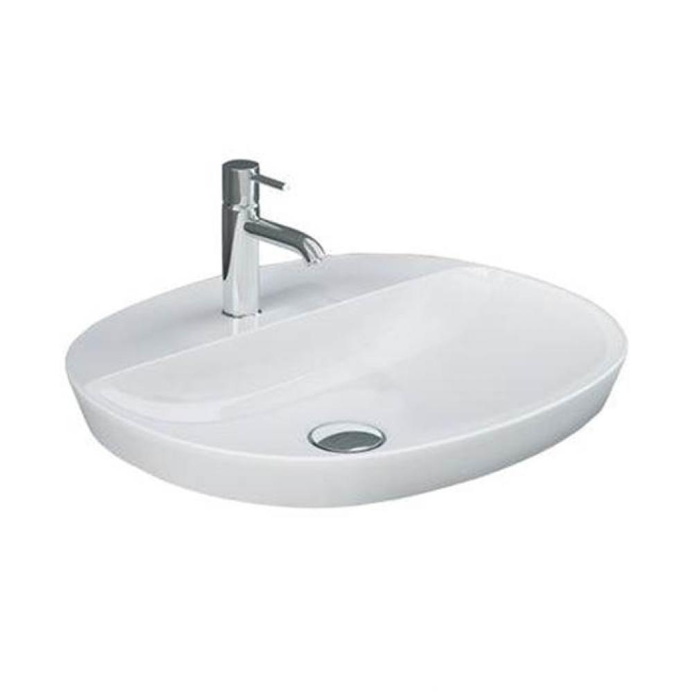 Variant 19-3/4'' x 16-1/2'' Oval Drop-In Basin,1-Hole W/Deck,WH