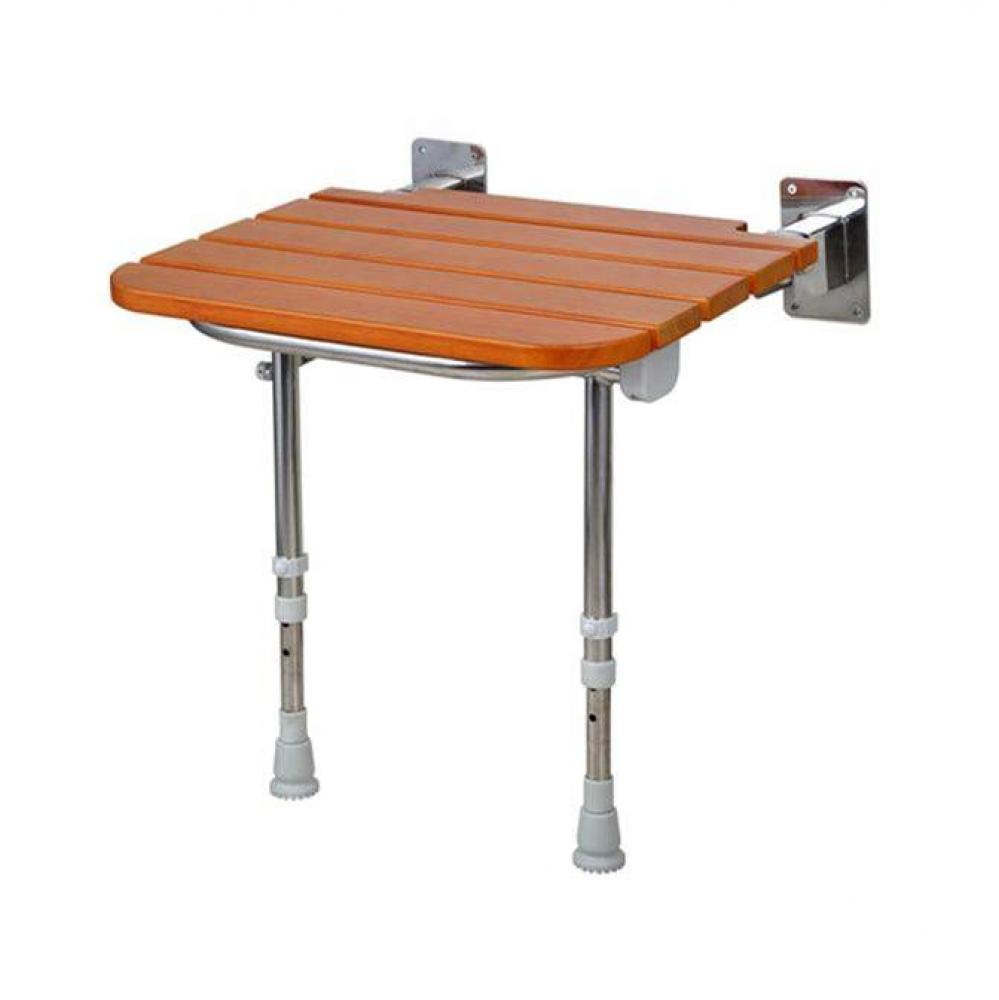 19'' Wooden Wall Mounted Shower Seat with Legs