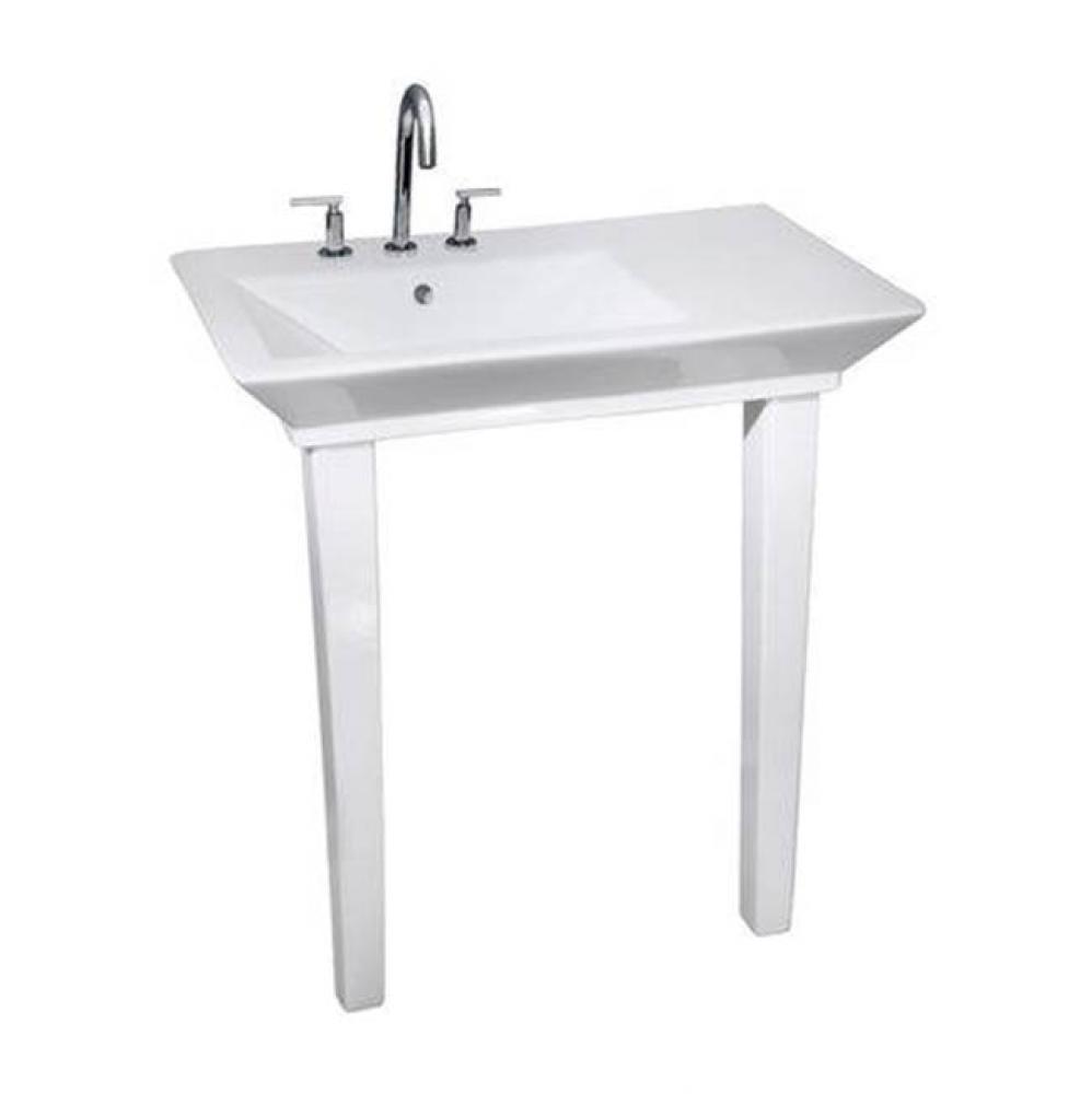 Opulence Console, 31-1/2'', White, Rect Bowl, 4'' cc