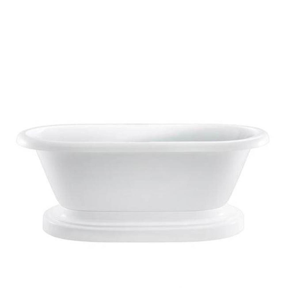 Carrie 57''Acrylic Dbl Roll on Base, White, 7'' Deck Holes