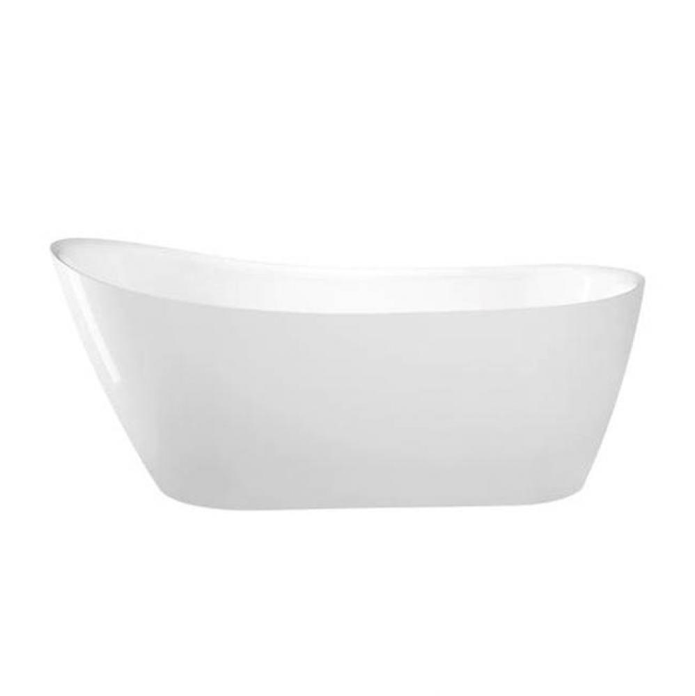 Lovina 66'' AC Slipper Tub WH, with Internal Drain Pipe, CP