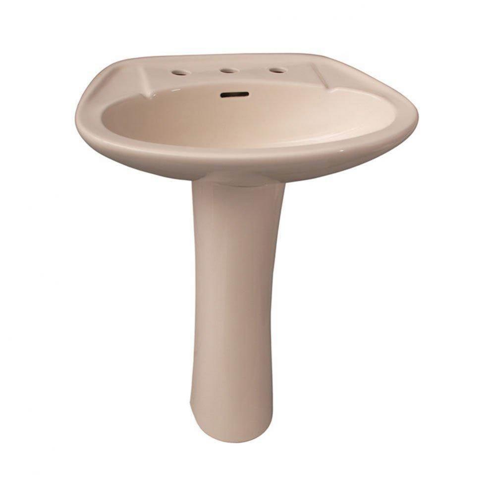 Morning 650 Ped Lav Basin only 8'' WS, Overflow,White