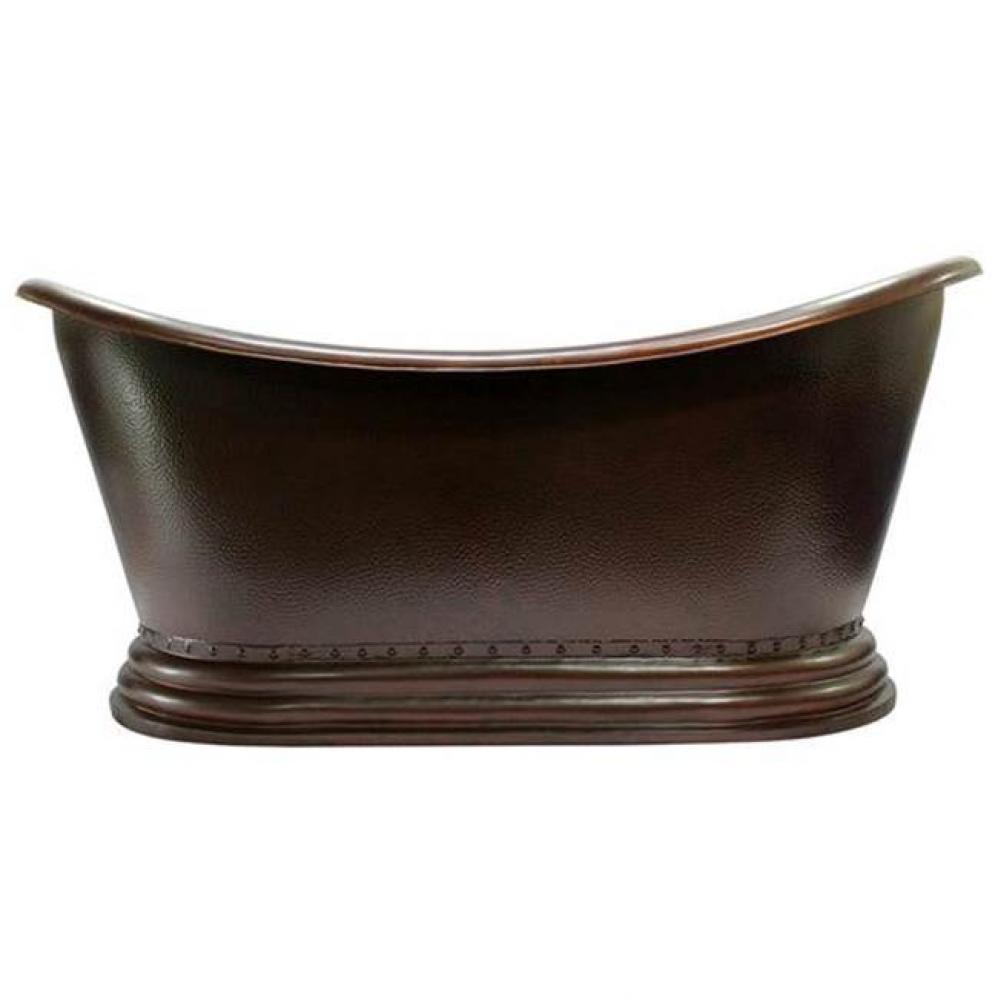 Celaya 66'' Ped DBL Slipper Tub Copper,Mexican Finish IN & EX
