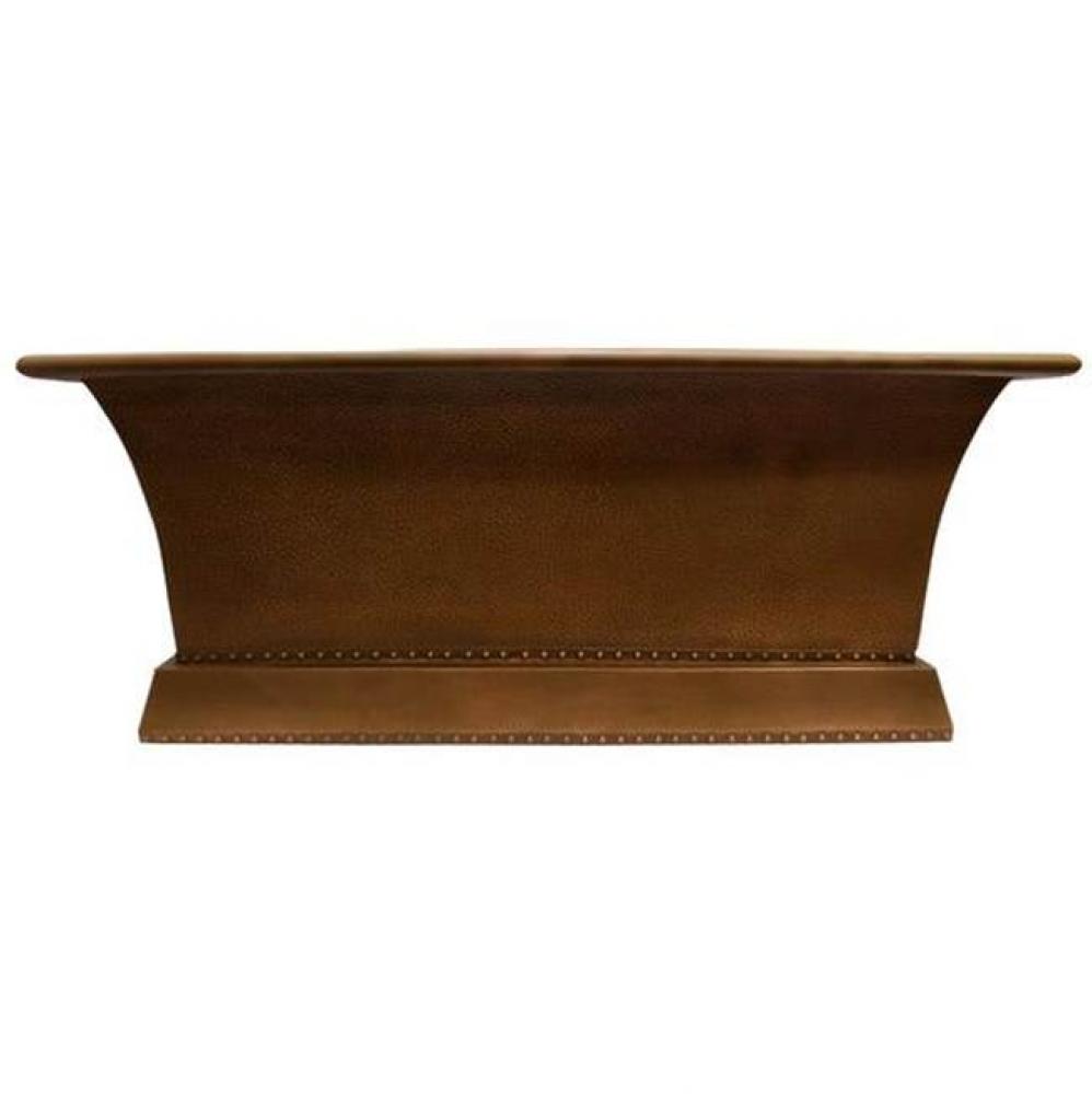 Wilmott 66'' Freestanding Rect Hammered Copper Tub, AC