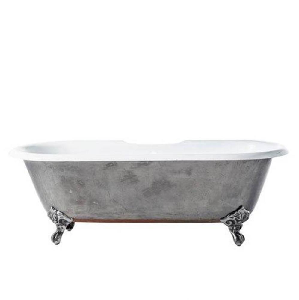 Doyle 67''CI Tub W/O Holes,FEET W/OF,Ext Polished, Inside WH