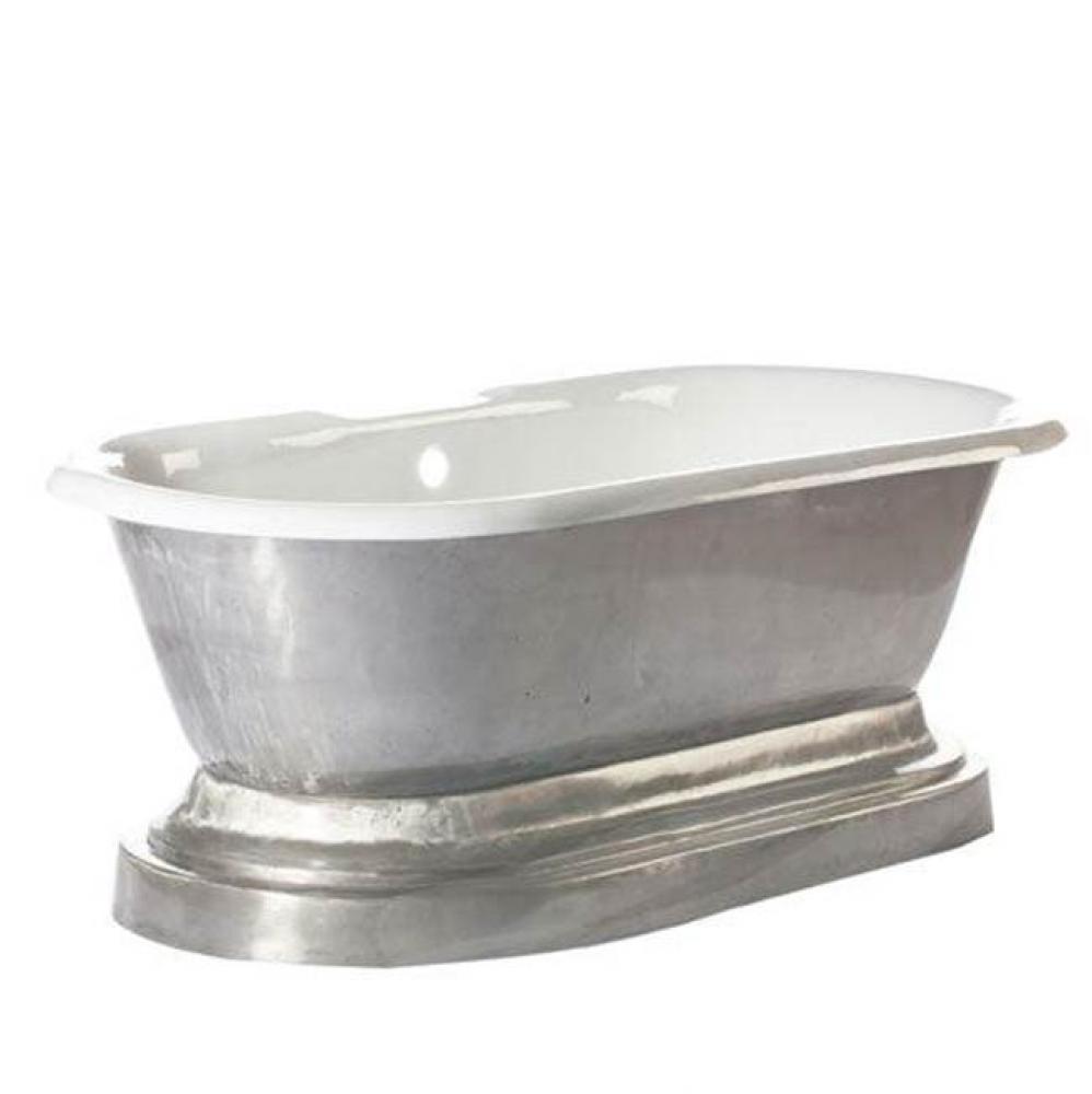 Doyle 67''CI Tub W/O Holes,Base W/OF,Ext Polished, Inside WH