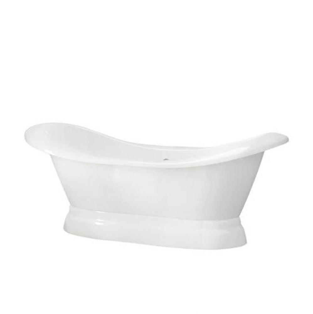Marshall 71'' Cast Iron tub Dbl Slipper w/ base, No Holes