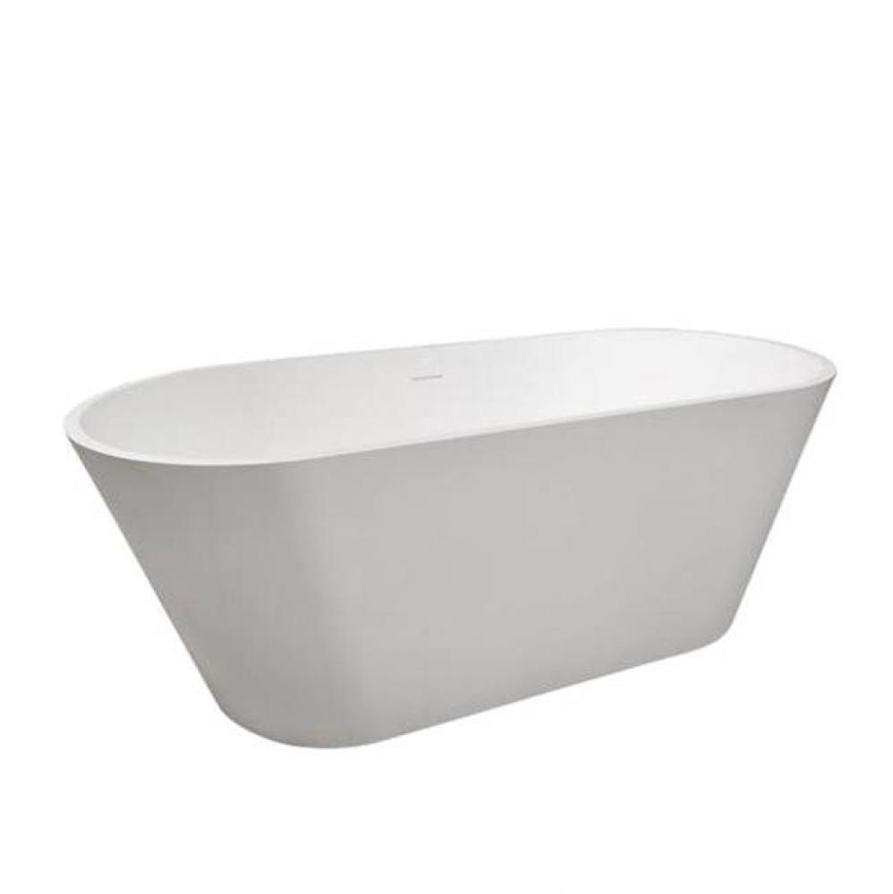 Nishi 68'' BARstone Freestanding Tub, White Matte, No Holes