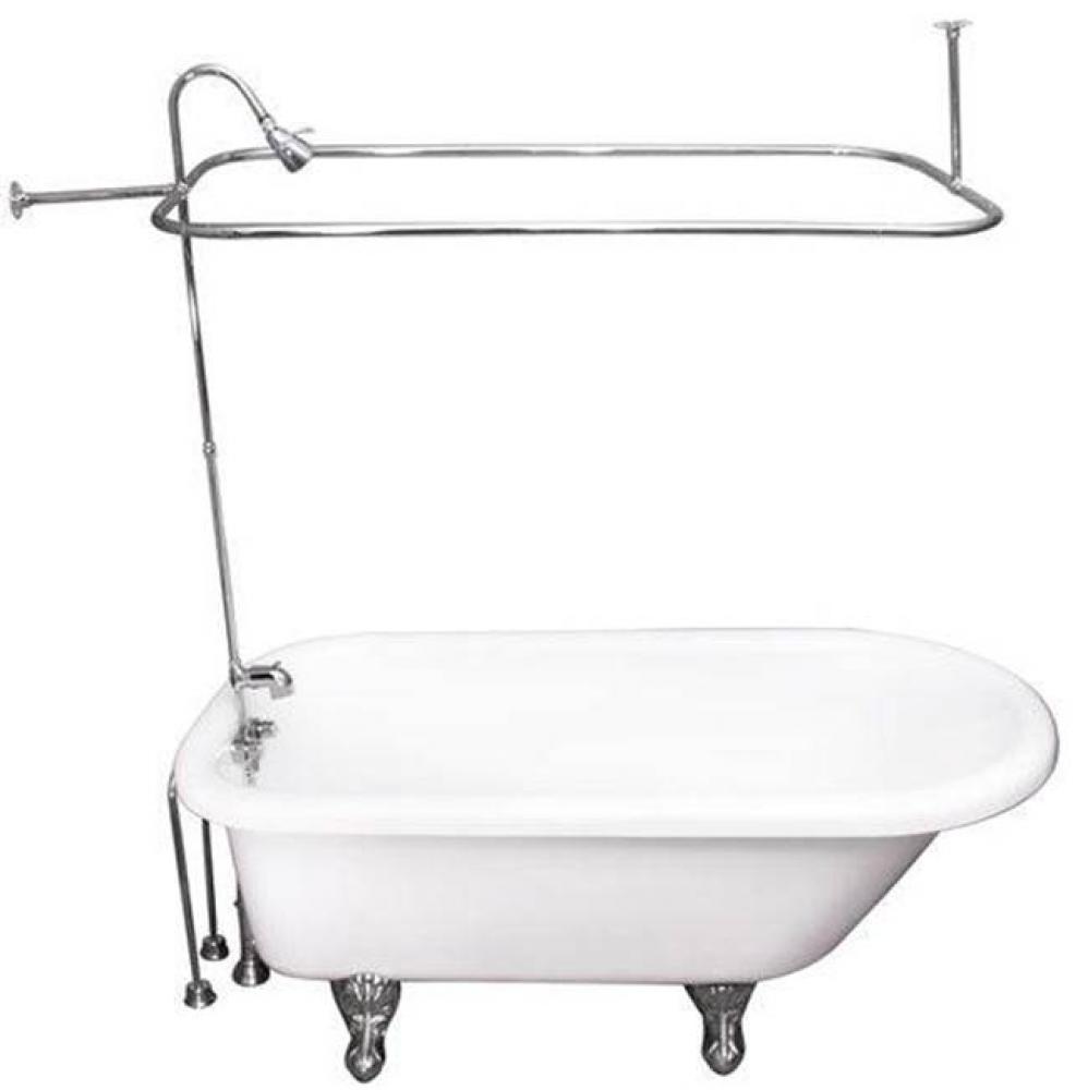 Tub Kit 67'' AC Roll Top, Shwr Unit, Supplies, Drain-Chrome