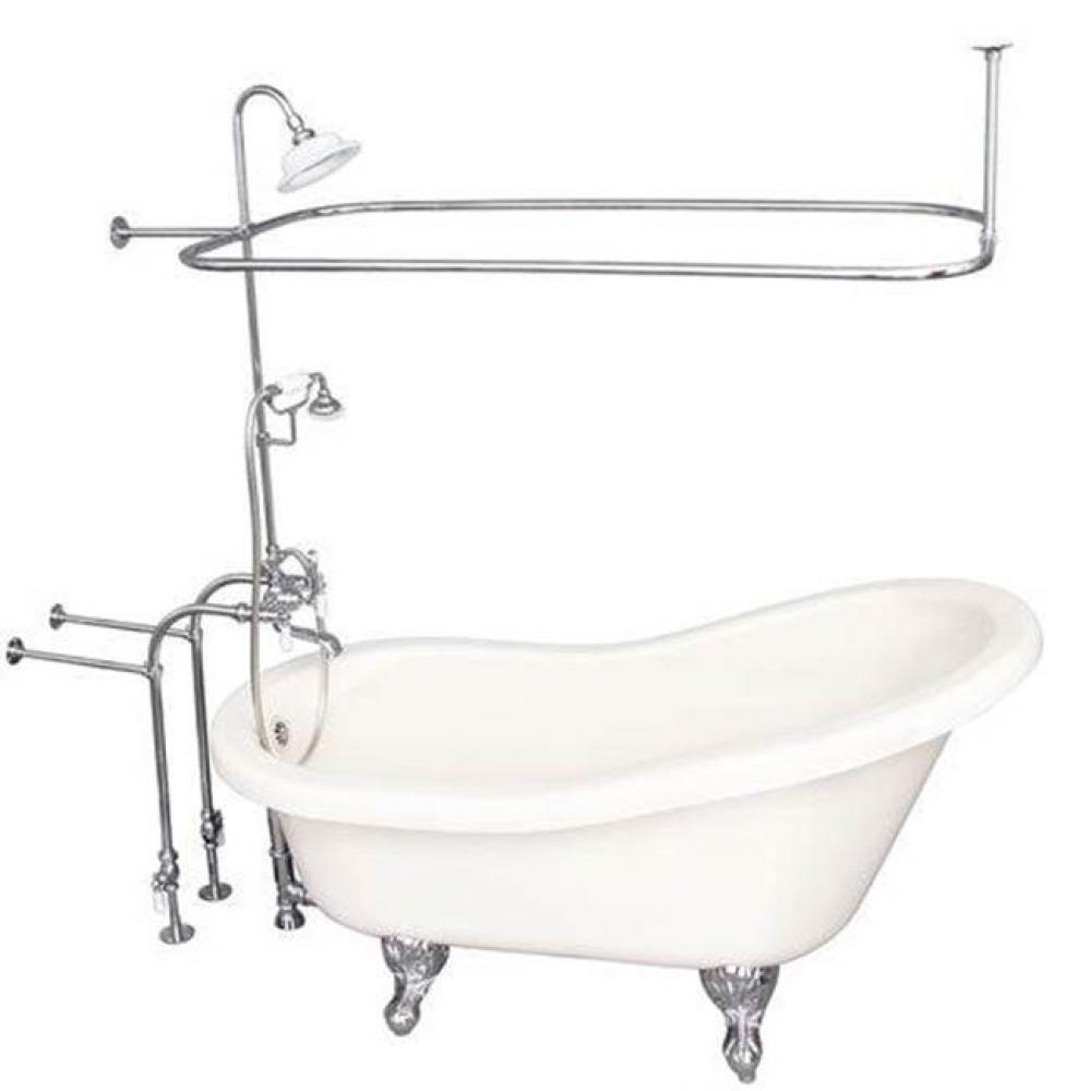 Tub Kit 60'' AC Slipper, Shwr Unit, Supplies, Drain-Chrome