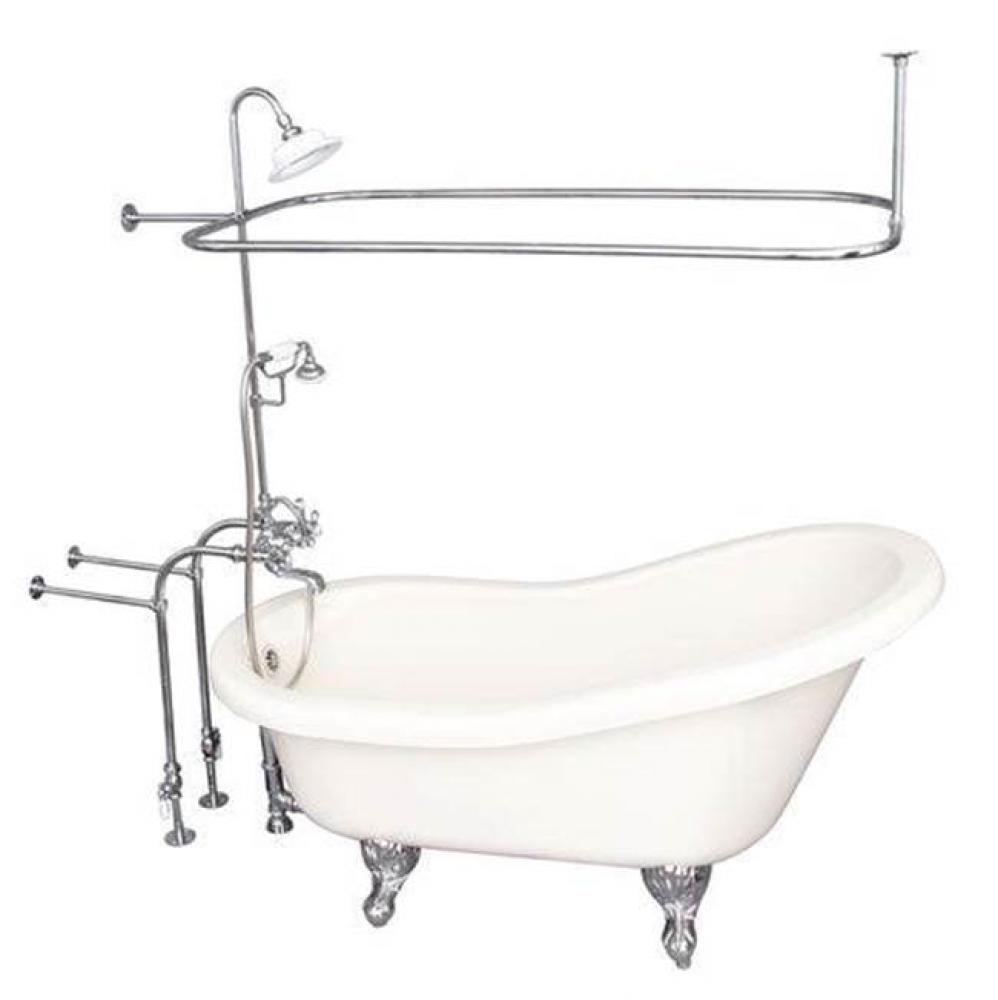 Tub Kit 60'' AC Slipper, Shwr Unit, Supplies, Drain-Chrome