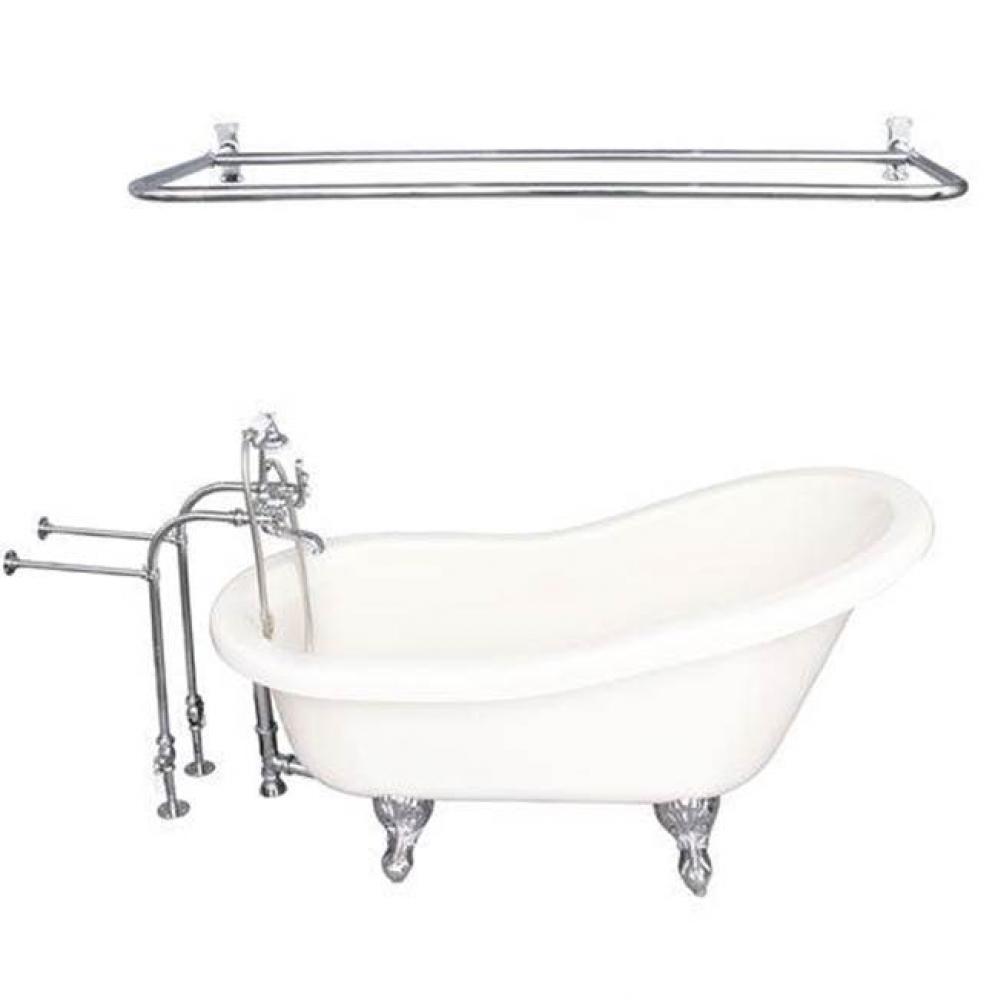 Tub Kit 60'' AC Slipper, Shwr Rd,Filler,Supplies,Drain-Chrm