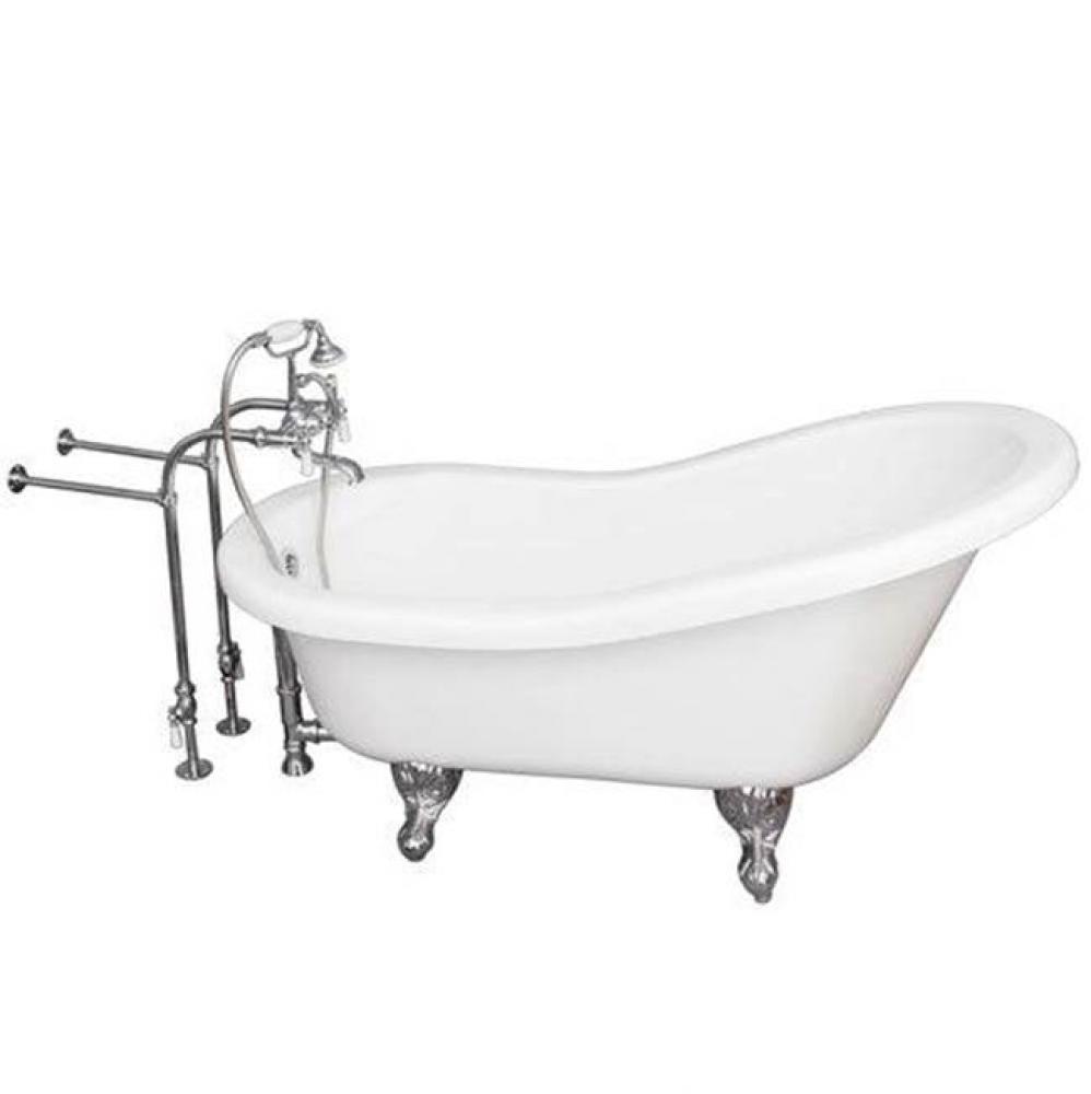 Tub Kit 67'' AC Slipper, Tub Filler, Supplies, Drain-Chrome