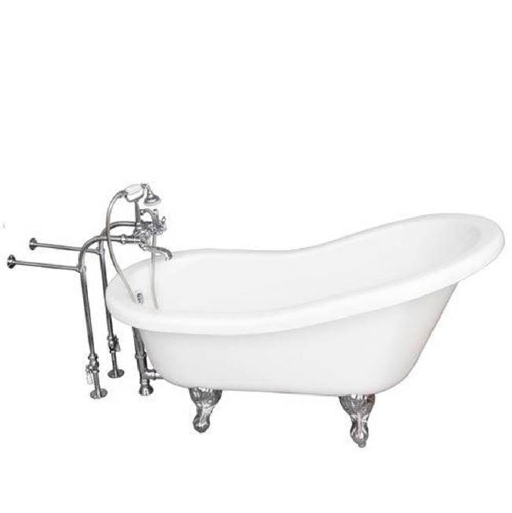 Tub Kit 67'' AC Slipper, Tub Filler, Supplies, Drain-Chrome