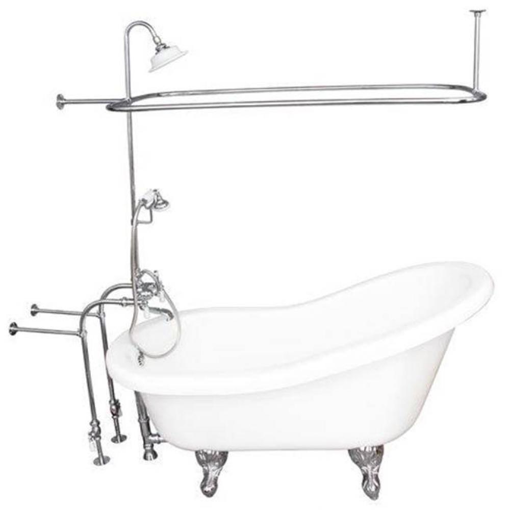 Tub Kit 67'' AC Slipper,Shwr Unit, Supplies, Drain-Chrome