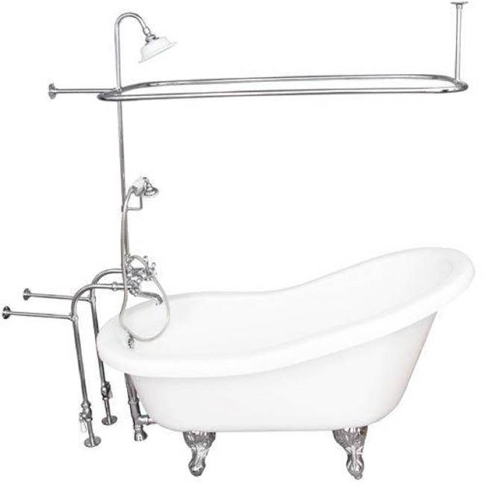 Tub Kit 67'' AC Slipper,Shwr Unit, Supplies, Drain-Chrome