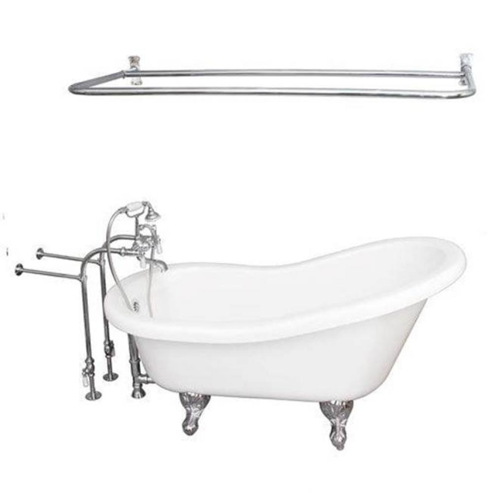 Tub Kit 67'' AC Slipper,Filler, Shwr Rod,Supplies,Drain-Chrm