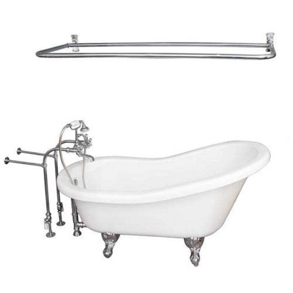 Tub Kit 67'' AC Slipper,Filler, Shwr Rod,Supplies,Drain-Chrm