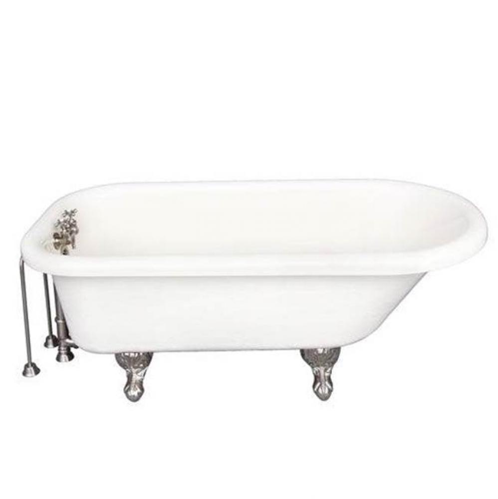 Tub Kit 60'' AC Roll Top, Tub Filler, Supplies, Drain-BrNkl