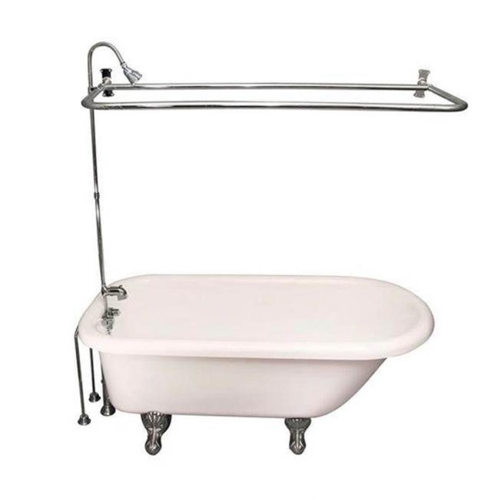Tub Kit 60'' AC Roll Top, Shwr Unit, Supplies, Drain-Chrome