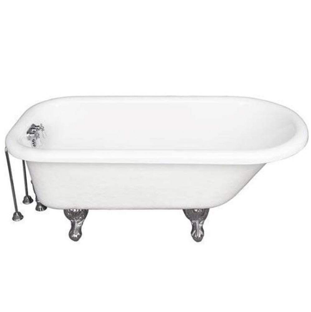 Tub Kit 67'' AC Roll Top, Tub Filler, Supplies, Drain-Chrome