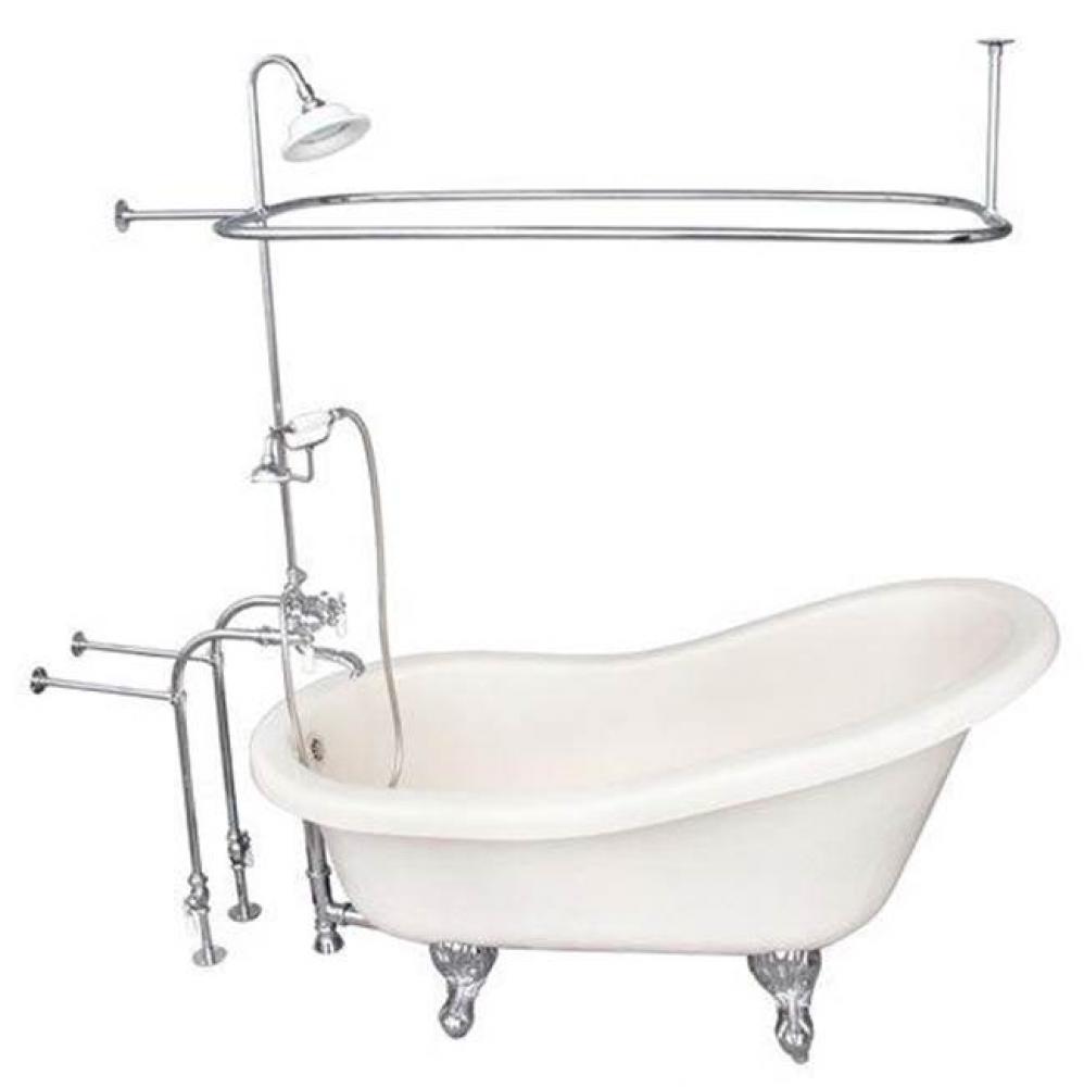 Tub Kit 60'' AC Slipper, Shwr Unit, Supplies, Drain-Chrome