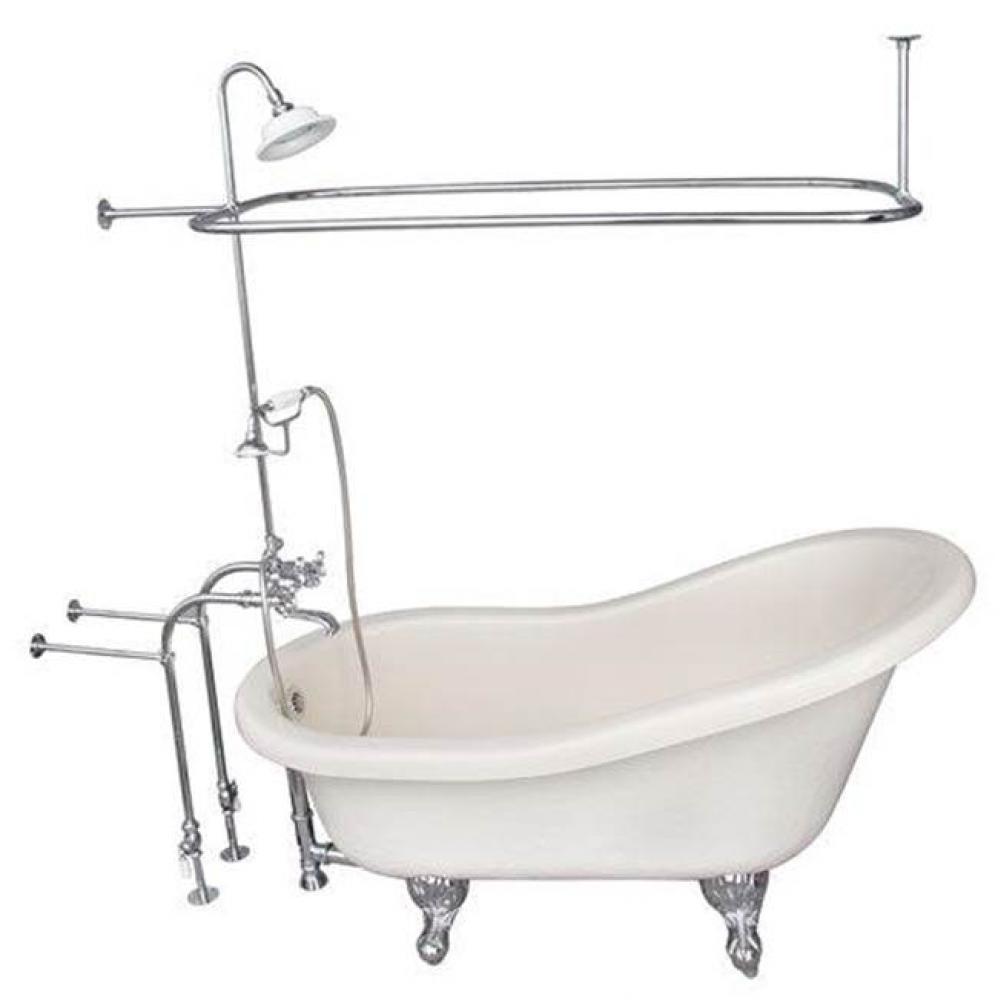 Tub Kit 60'' AC Slipper, Shwr Unit, Supplies, Drain-Chrome