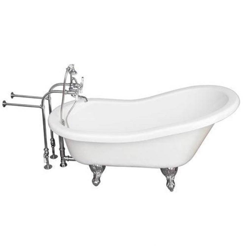 Tub Kit 60'' AC Slipper, Tub Filler, Supplies, Drain-Chrome