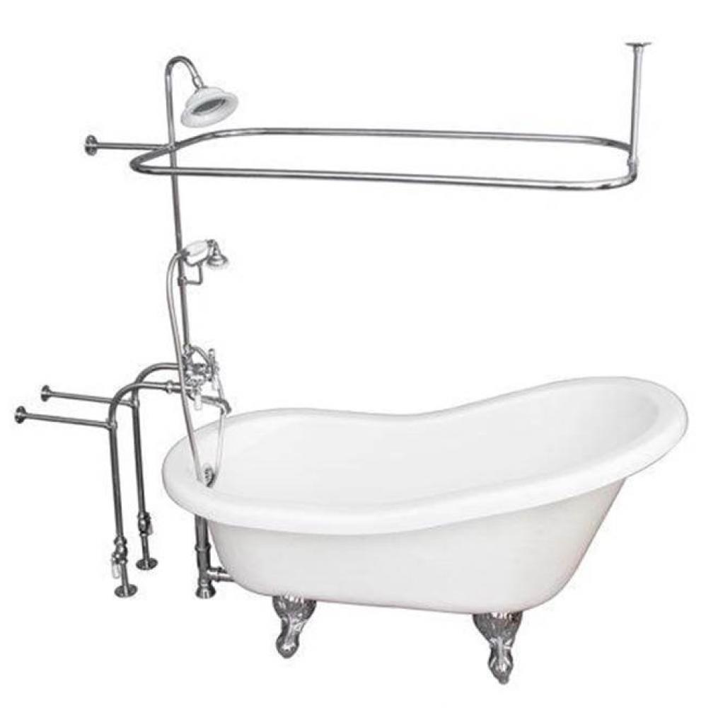Tub Kit 60'' AC Slipper, Shwr Unit, Supplies, Drain-Chrome