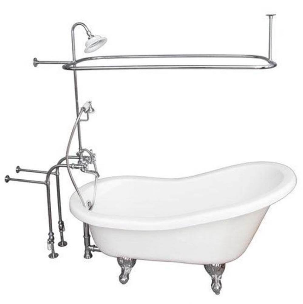 Tub Kit 60'' AC Slipper, Shwr Unit, Supplies, Drain-Chrome