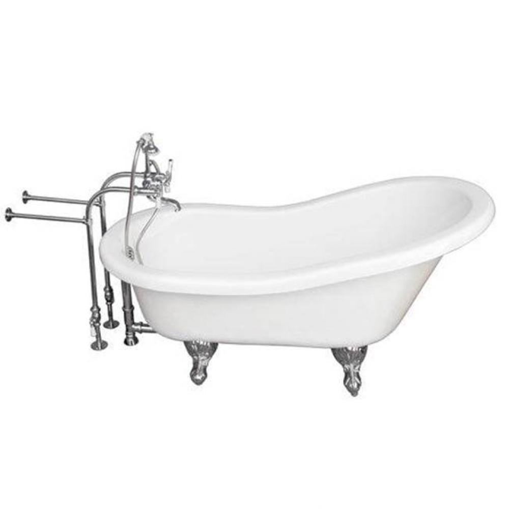 Tub Kit 67'' AC Slipper, Tub Filler, Supplies, Drain-Chrome