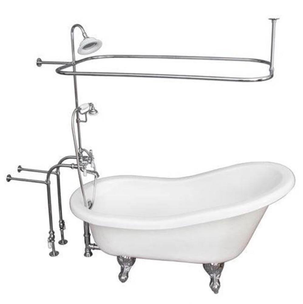 Tub Kit 67'' AC Slipper, Shwr Unit, Supplies, Drain-Chrome