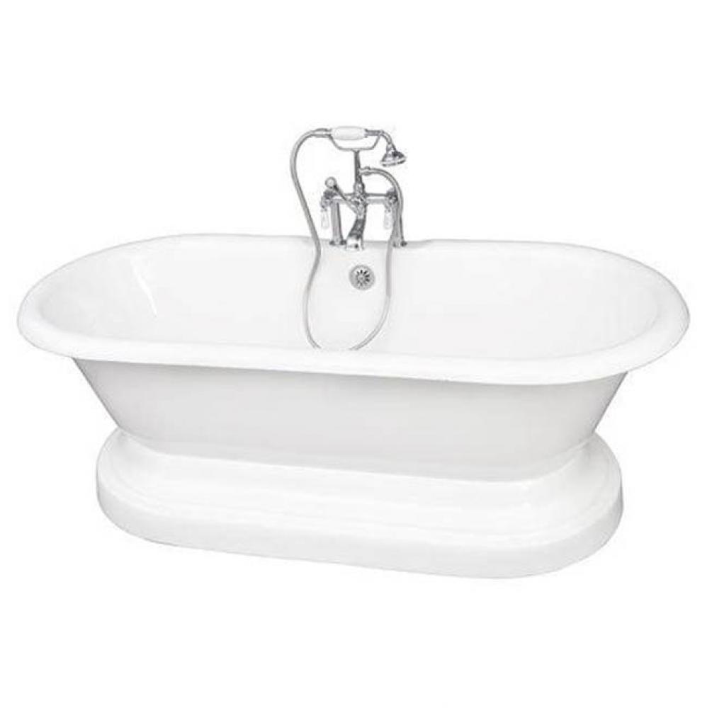 Tub Kit 67'' CI Dbl Roll Top Base,Filler,Supplies,Drain-Chr