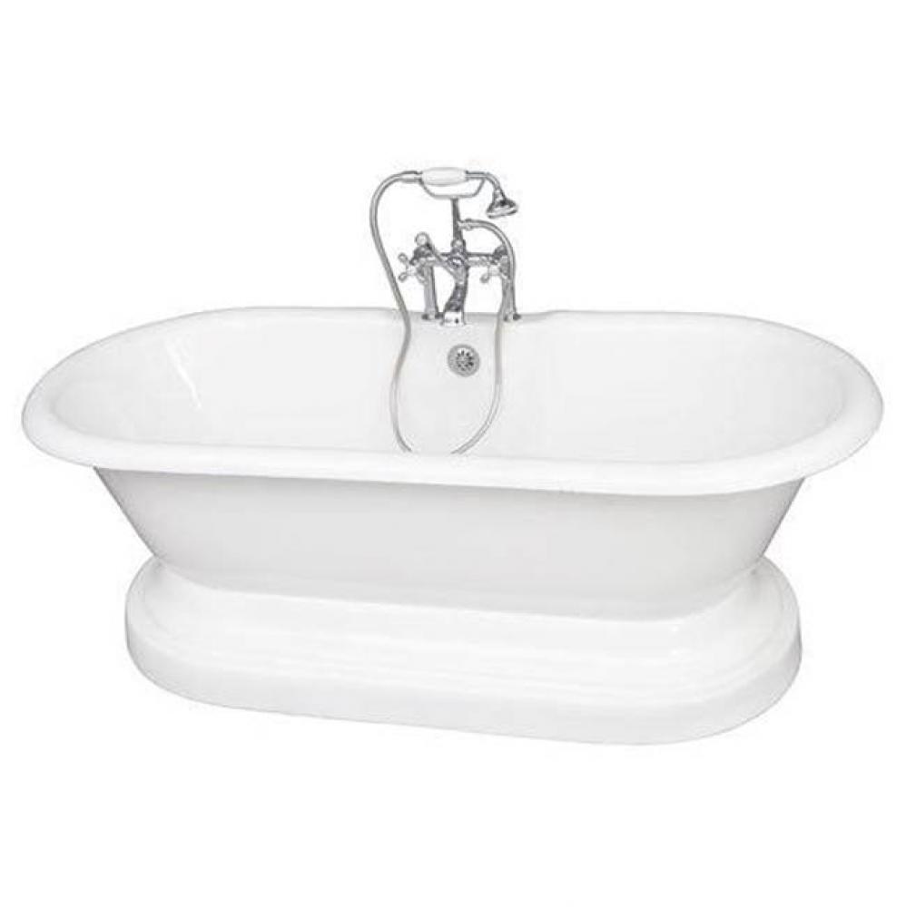 Tub Kit 67'' CI Dbl Roll Top Base,Filler,Supplies,Drain-Chr