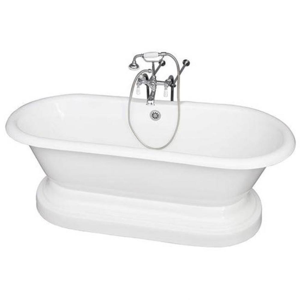 Tub Kit 67'' CI Dbl Roll Top Base,Filler,Supplies,Drain-Chr