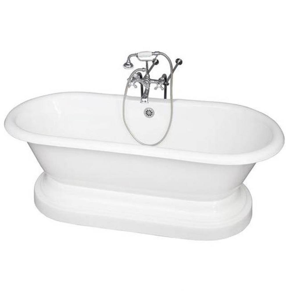 Tub Kit 67'' CI Dbl Roll Top Base,Filler,Supplies,Drain-Chr