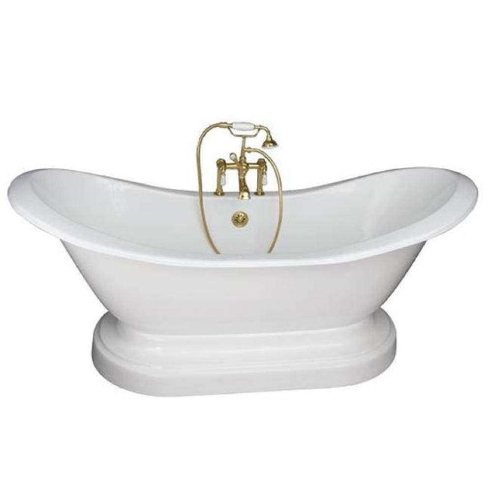 Tub Kit 71'' CI Dbl Slipper, Filler, Supplies, Drain- PB