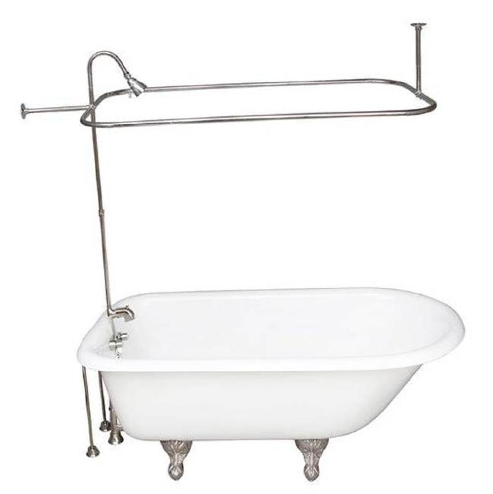 Tub Kit 60'' CI Roll Top, Shwr Unit, Supplies, Drain-Chrome