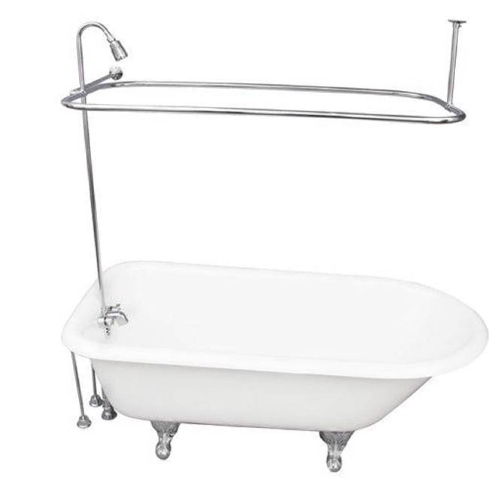 Tub Kit 67'' CI Roll Top, Shwr Unit, Supplies, Drain-Chrome