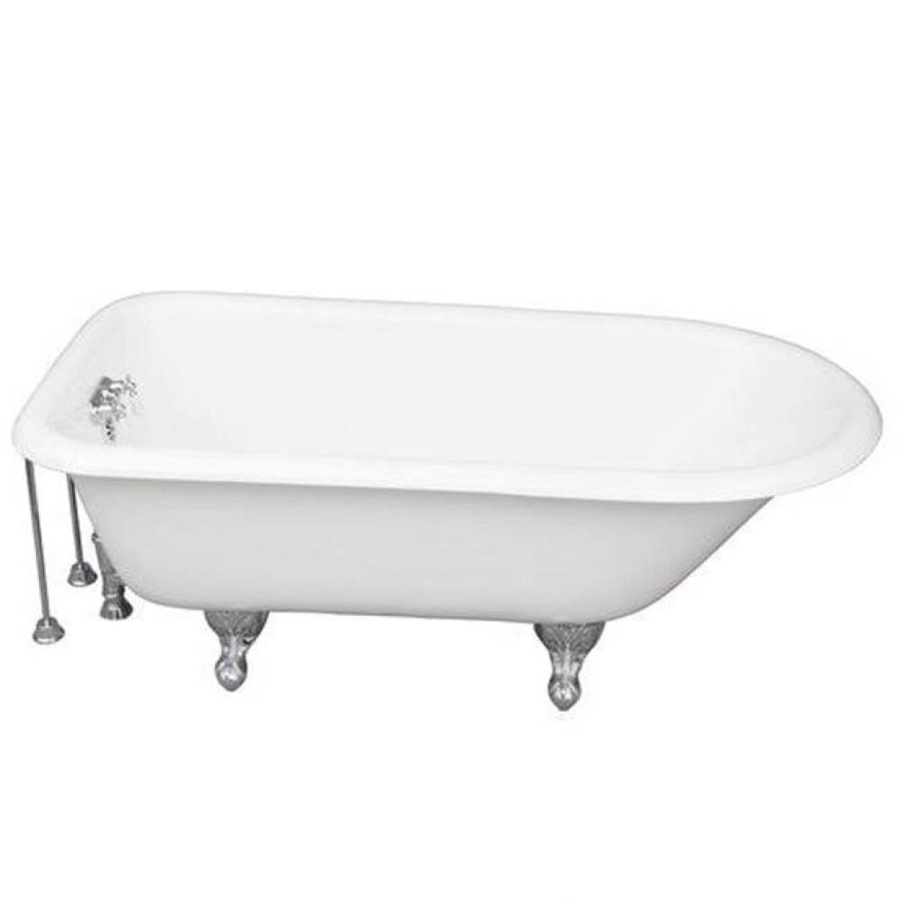 Tub Kit 67'' CI Roll Top, Tub Filler, Supplies, Drain-Chrome