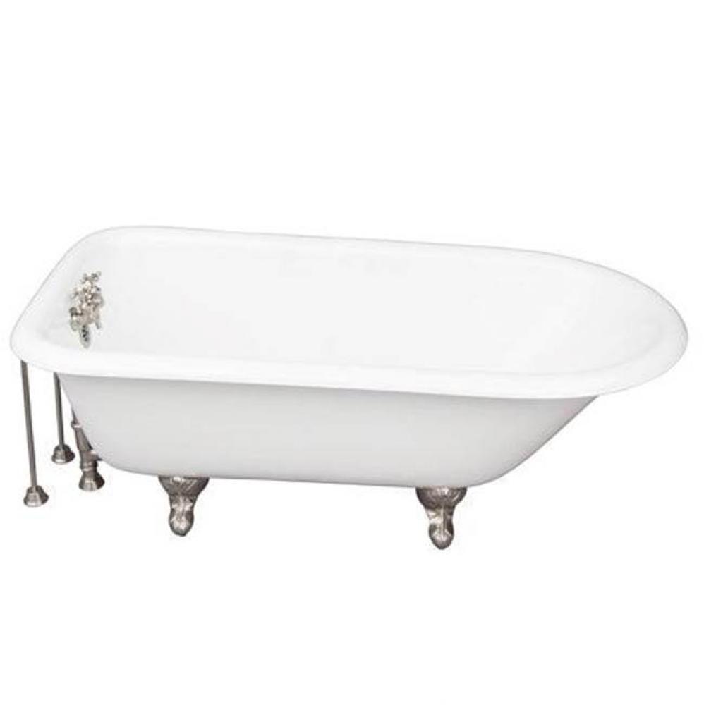 Tub Kit 67'' CI Roll Top, Tub Filler, Supplies, Drain-BrNkl