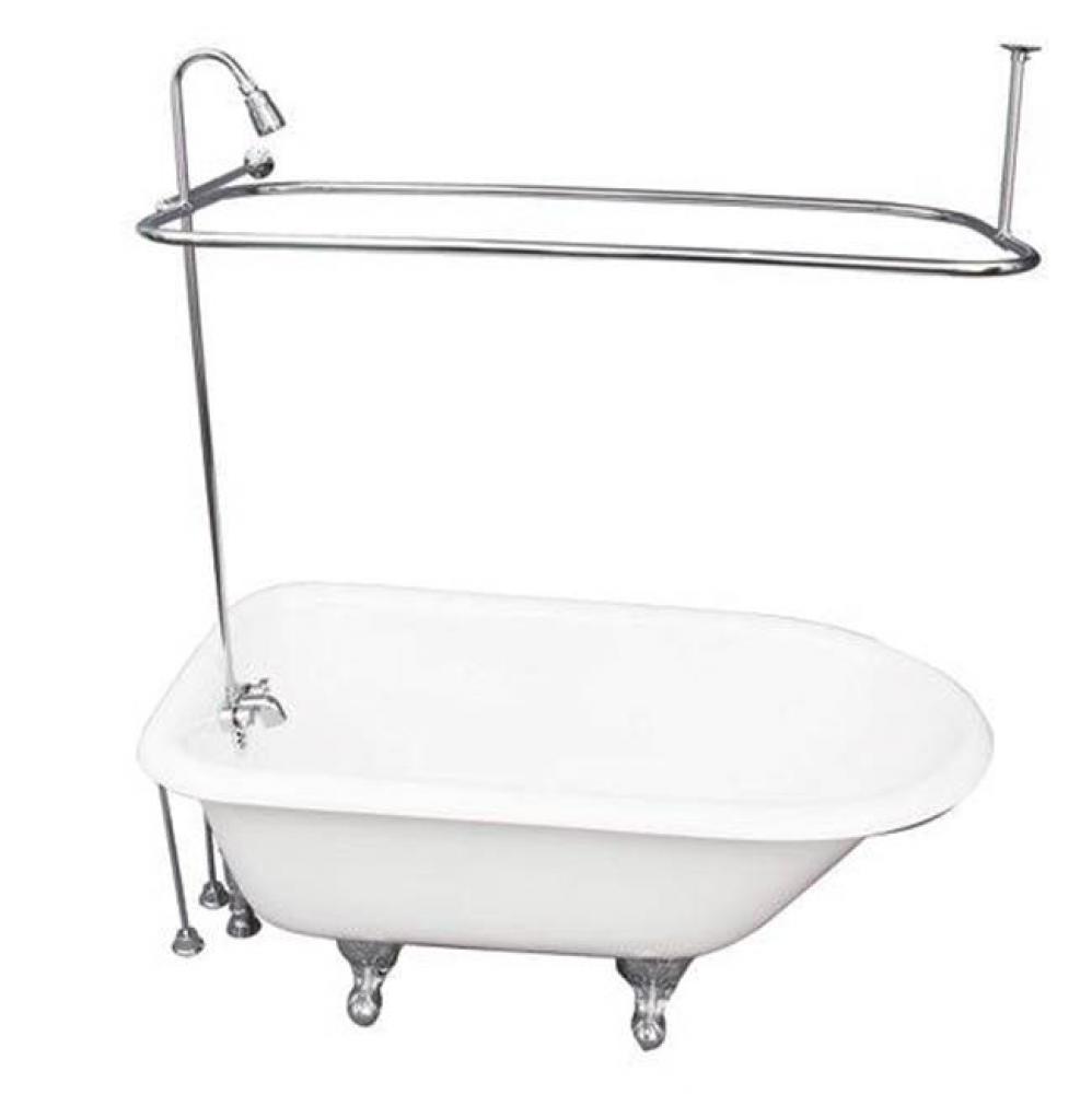 Tub Kit 54'' CI Roll Top, Shwr Unit, Supplies, Drain-Chrome