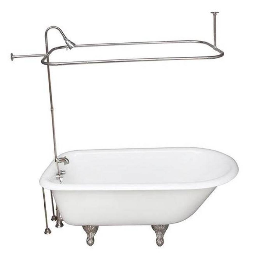 Tub Kit 54'' CI Roll Top, Shwr Unit, Supplies, Drain-Chrome
