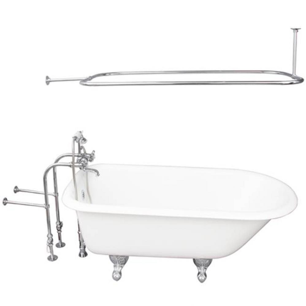 Tub Kit 67'' CI Roll Top, Shwr Rd,Filler,Supplies,Drain-Chrm