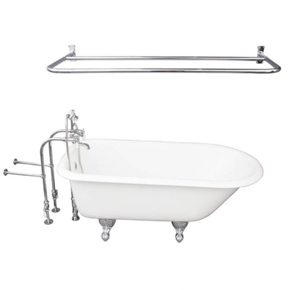 Tub Kit 67'' CI Roll Top, Shwr Rd,Filler,Supplies,Drain-Chrm